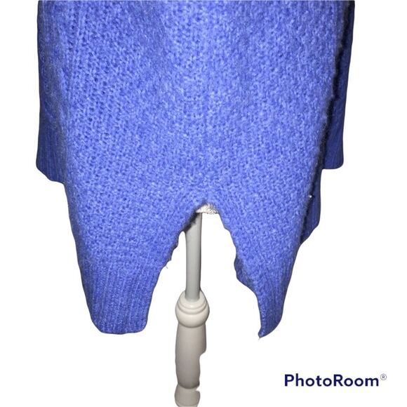 Aerie Wool Blend Oversized Soft Sweater Turtleneck Sz XS Blue Cozy Warm - Picture 4 of 9